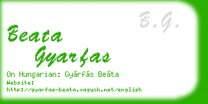 beata gyarfas business card