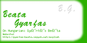 beata gyarfas business card